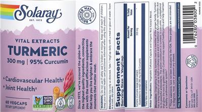 Turmeric Vital Extracts 300 mg label