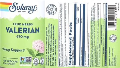 Valerian 470 mg label