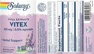 Vitex Vital Extracts 225 mg label