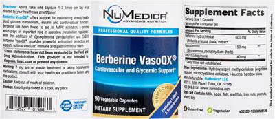 Berberine VasoQX label