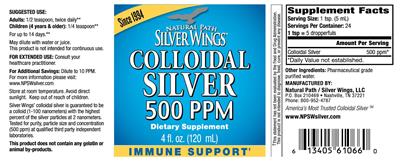 Colloidal Silver 500 ppm label