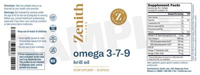 Omega 3-7-9 Krill Oil label