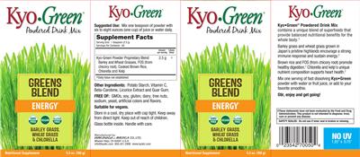 Kyo-Green Greens Blend Powdered Drink Mix label