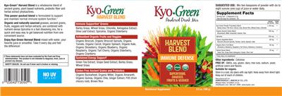 Kyo-Green Harvest Blend Powdered Drink Mix label