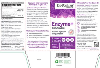 Kyo-Dophilus Enzyme+ Probiotic label