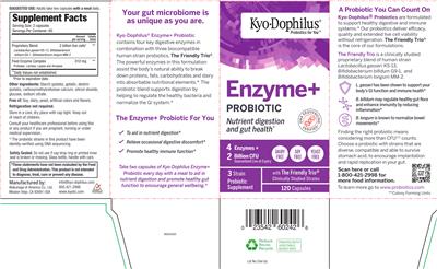 Kyo-Dophilus Enzyme+ Probiotic label