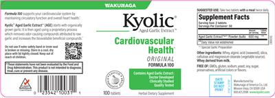 Kyolic Aged Garlic Extract Formula 100 label