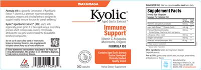 Kyolic Vitamin C, Astragalus, Mushrooms, Oregano Formula 103 label