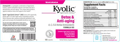 Kyolic Formula 105 label