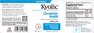 Kyolic Formula 106 label