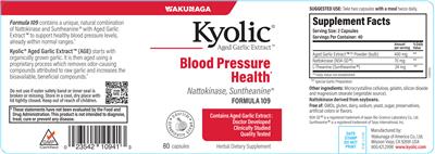 Kyolic Formula 109 label