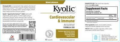 Kyolic Formula 200 label