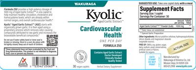 Kyolic Formula 250 label