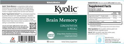 Kyolic Brain Memory label