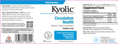 Kyolic Formula 106 label