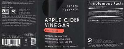 Apple Cider Vinegar 500 mg label