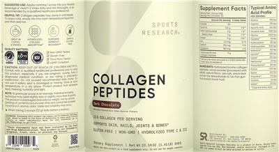 Collagen Peptides Dark Chocolate label