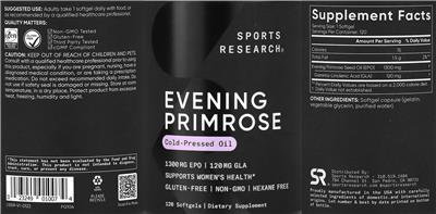 Evening Primrose Cold-Pressed Oil 1300 mg label