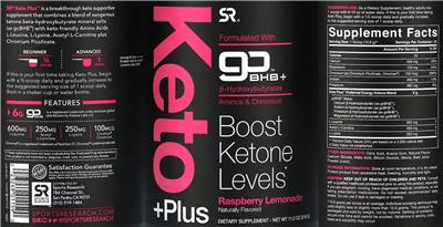 Keto +Plus Raspberry Lemonade label