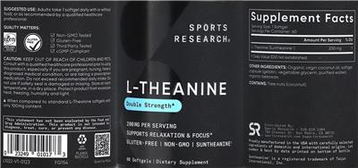 L-Theanine 200 mg label