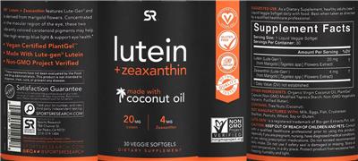 Lutein + Zeaxanthin label