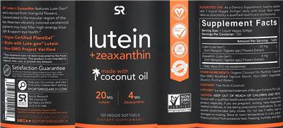 Lutein + Zeaxanthin label