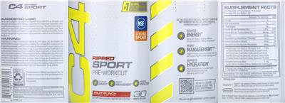C4 Ripped Sport Fruit Punch label