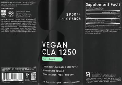 Vegan CLA 1250 label