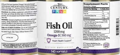 Fish Oil 1200 mg label
