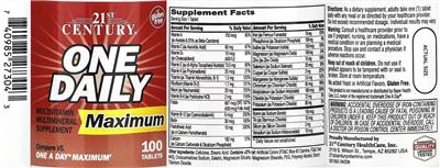 One Daily Maximum label