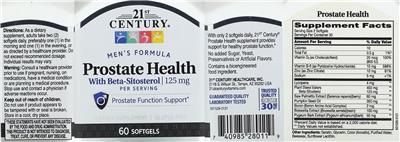 Prostate Health label