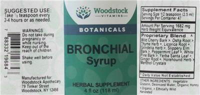 Bronchial Syrup label