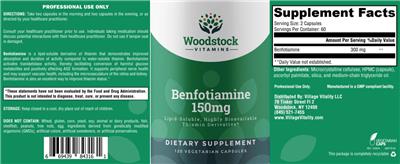 Benfotiamine 150 mg label