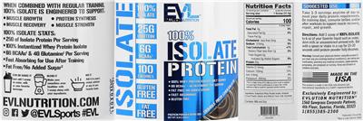 100% Isolate Protein Double Rich Chocolate label