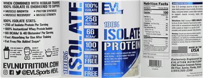 100% Isolate Protein Unflavored label