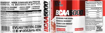 BCAA 5000 Fruit Punch label