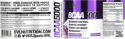 BCAA 5000 Furious Grape label