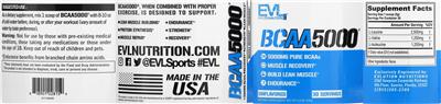 BCAA 5000 Unflavored label