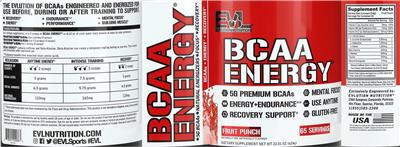 BCAA Energy Fruit Punch label