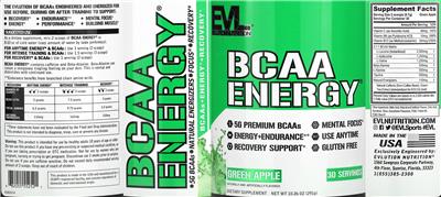 BCAA Energy Green Apple label