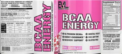 BCAA Energy Pink Starblast label