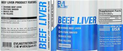 Beef Liver 3000 mg label