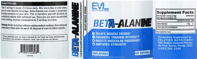 Beta-Alanine Unflavored label