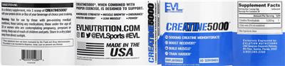 Creatine5000 Unflavored label