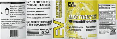 Electrolyte Volumizing Hydration Lemonade label