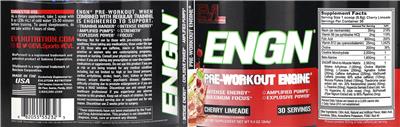 ENGN Pre-Workout Cherry Limeade label