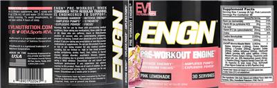 ENGN Pre-Workout Pink Lemonade label