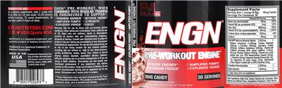 ENGN Pre-Workout Ring Candy label