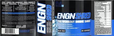 ENGN Shred Pre-Workout Blue Raz label