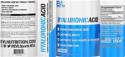 Hyaluronic Acid 200 mg label